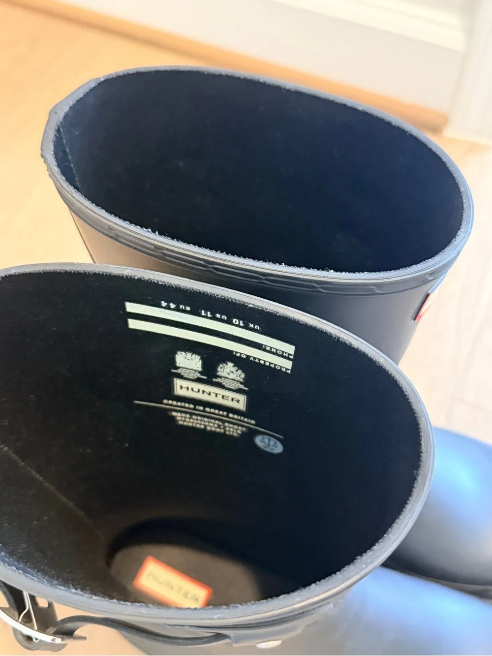 Hunter Matte Black Mid Calf Rain Boots with Logo